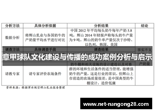 意甲球队文化建设与传播的成功案例分析与启示